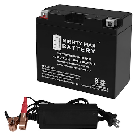 YT12B-4 Battery Replaces Ducati 600cc Monster 01-02 With 12V 2Amp Chargr